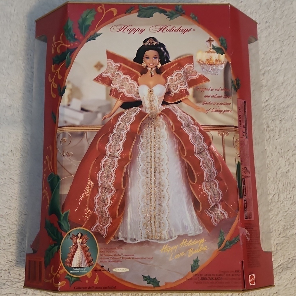 Barbie Happy Holidays Special Edition Hallmark (1997) NRFB Blue Eyes - Picture 5 of 9
